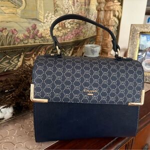 Dune London Navy and Gold Satchel